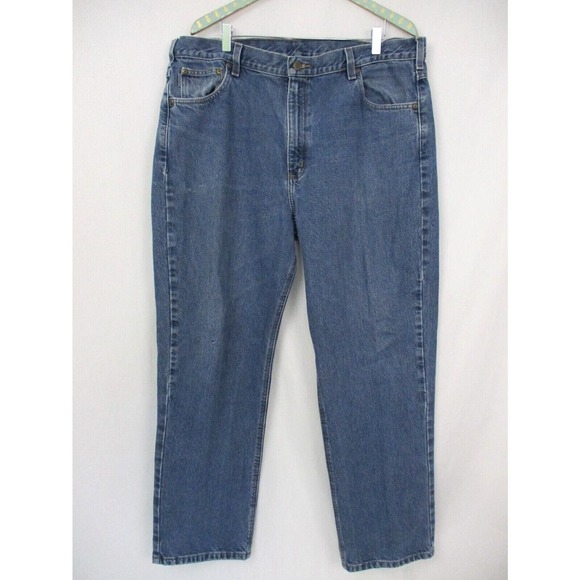 Carhartt B180 Jeans Mens 42x32 (fits 40x32) Traditional Straight Leg Blue - Picture 1 of 10